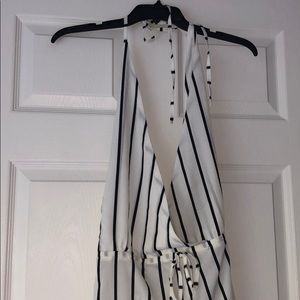 Halter open back romper